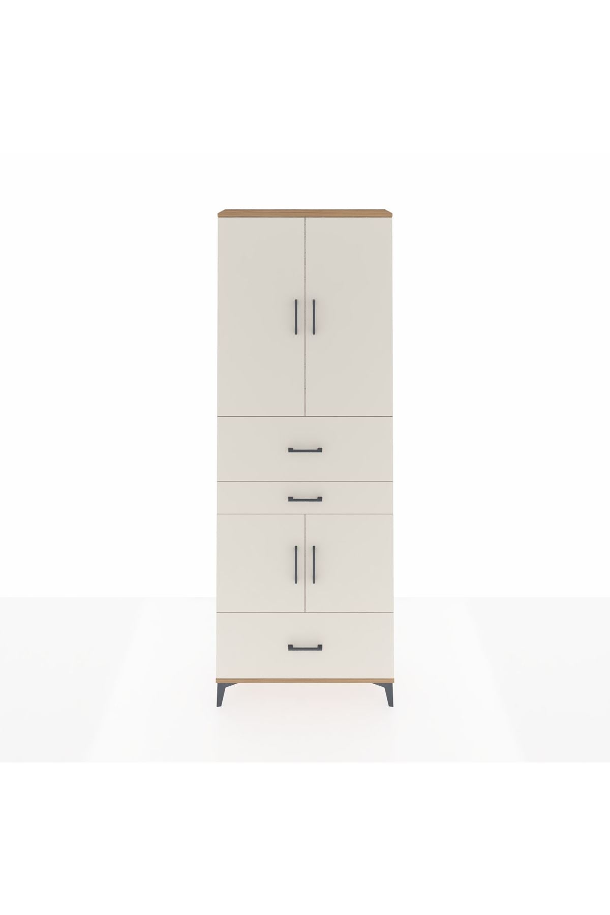 Arges Dolap 4 Raflı 3 Çekmeceli 4 Kapaklı 88x30x243 - S33M171V7A