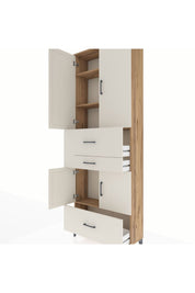 Arges Dolap 4 Raflı 3 Çekmeceli 4 Kapaklı 88x30x243 - S33M171V7A