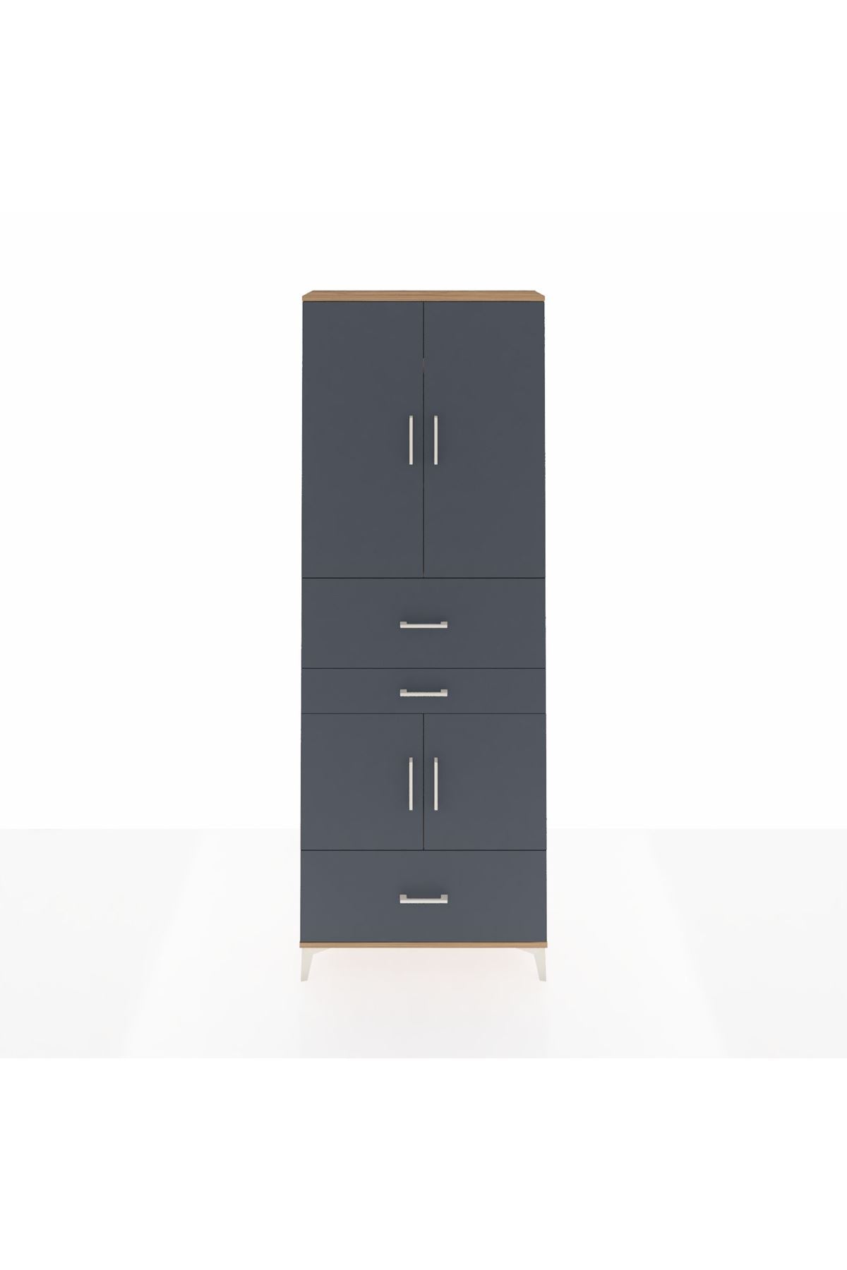 Arges Dolap 4 Raflı 3 Çekmeceli 4 Kapaklı 88x30x243 - S33M171V8A