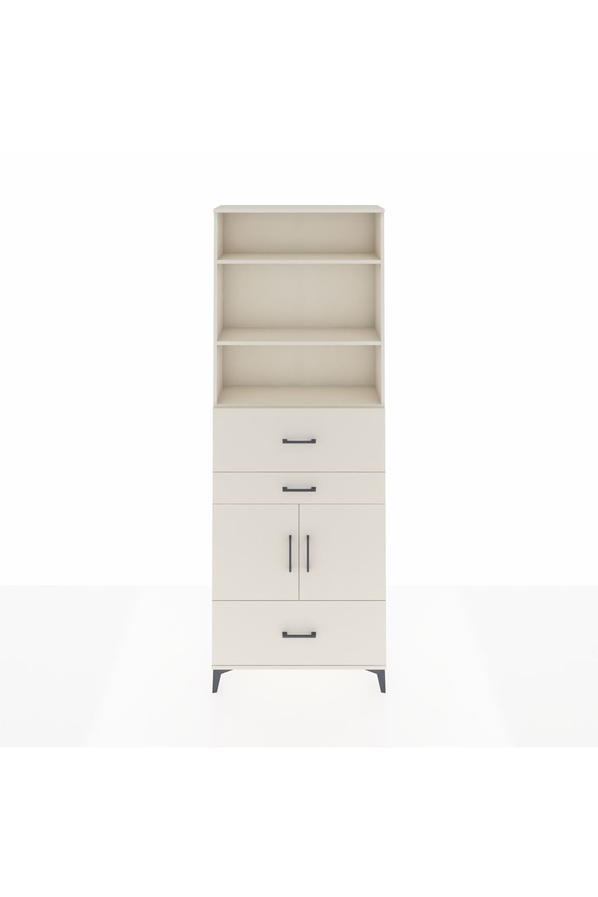 Arges Dolap 4 Raflı 3 Çekmeceli 2 Kapaklı 88x30x243 - S33M172V1A