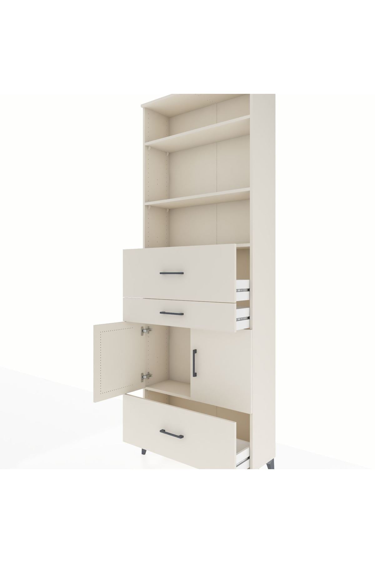 Arges Dolap 4 Raflı 3 Çekmeceli 2 Kapaklı 88x30x243 - S33M172V1A
