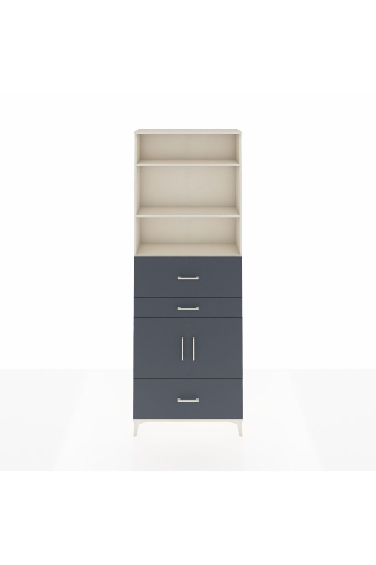 Arges Dolap 4 Raflı 3 Çekmeceli 2 Kapaklı 88x30x243 - S33M172V2A