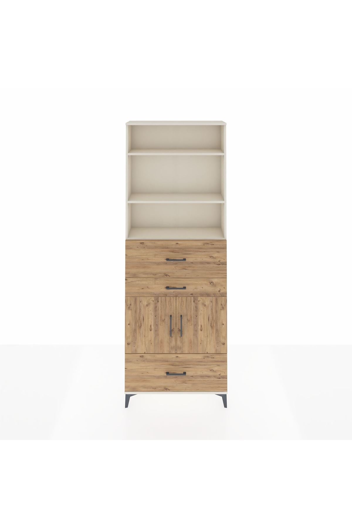 Arges Dolap 4 Raflı 3 Çekmeceli 2 Kapaklı 88x30x243 - S33M172V3A