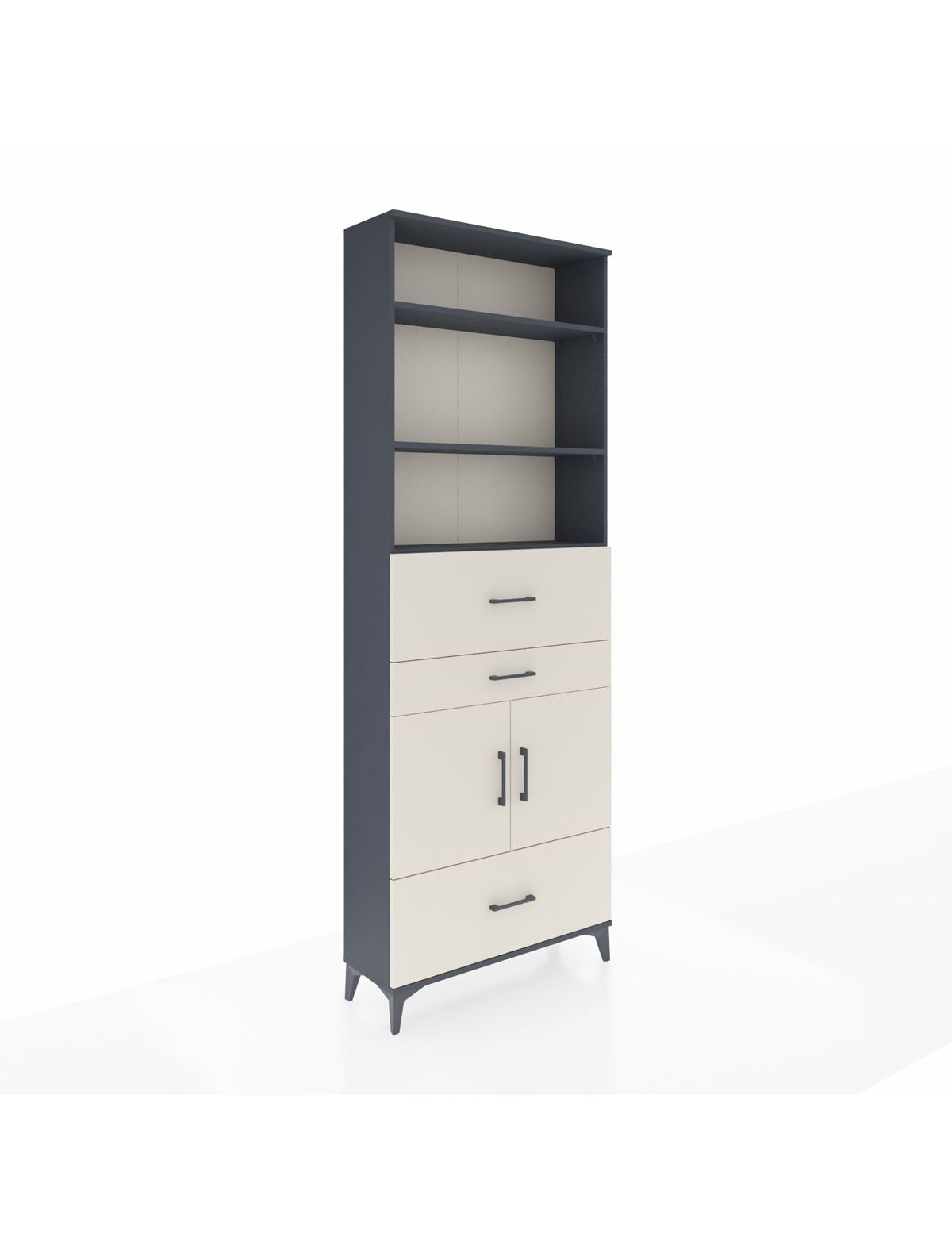 Arges Dolap 4 Raflı 3 Çekmeceli 2 Kapaklı 88x30x243 - S33M172V4A