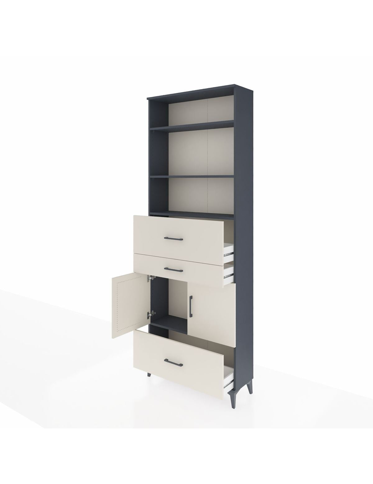 Arges Dolap 4 Raflı 3 Çekmeceli 2 Kapaklı 88x30x243 - S33M172V4A