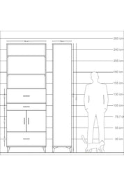 Arges Dolap 4 Raflı 3 Çekmeceli 2 Kapaklı 88x30x243 - S33M172V4A