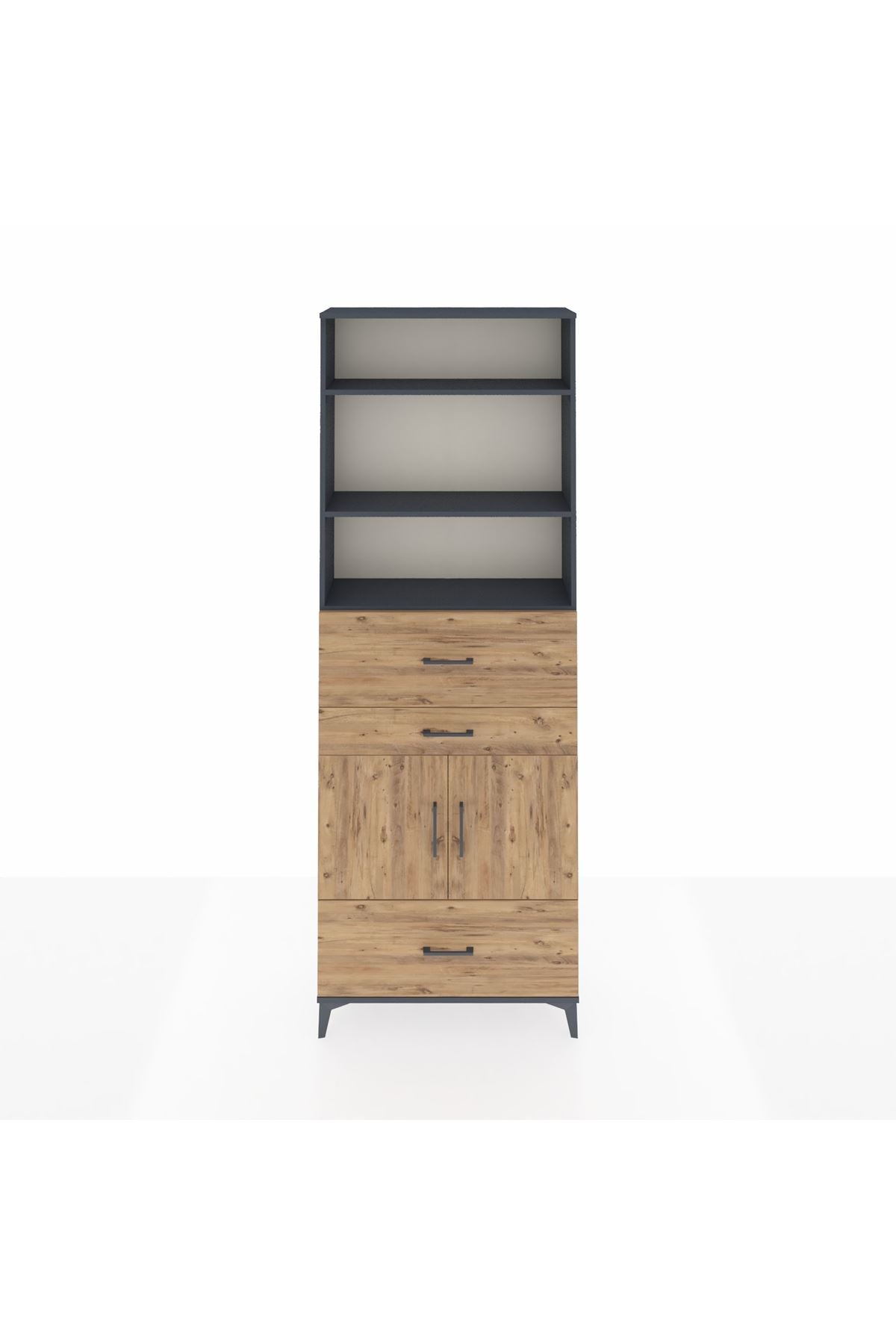 Arges Dolap 4 Raflı 3 Çekmeceli 2 Kapaklı 88x30x243 - S33M172V6A