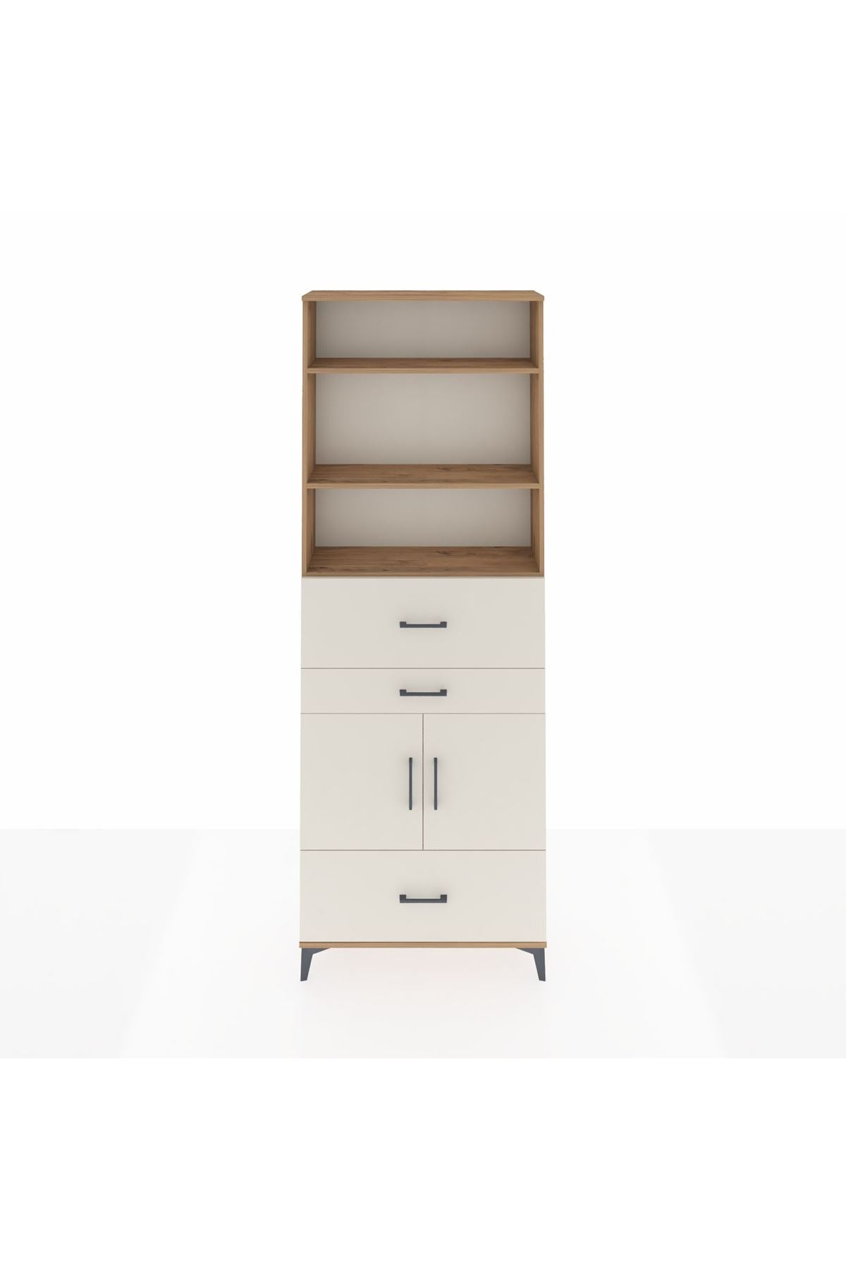 Arges Dolap 4 Raflı 3 Çekmeceli 2 Kapaklı 88x30x243 - S33M172V7A