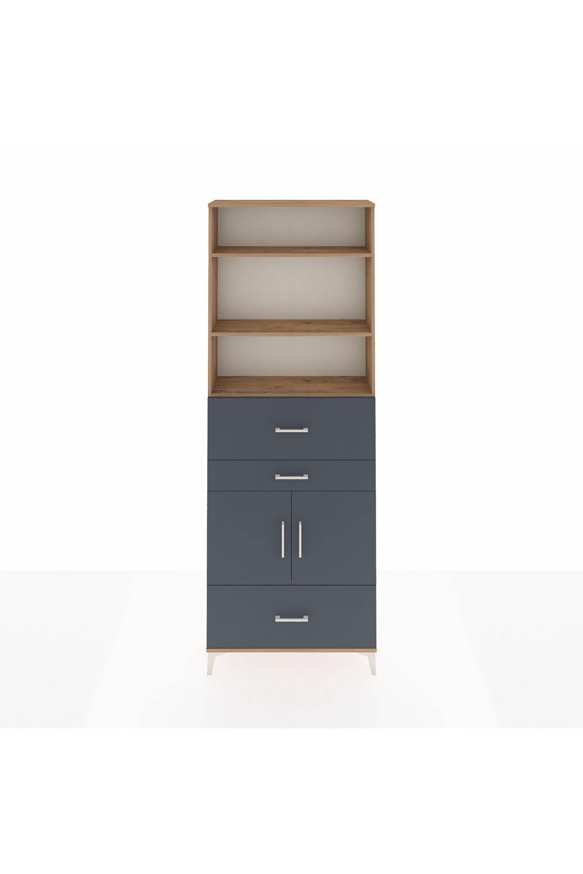 Arges Dolap 4 Raflı 3 Çekmeceli 2 Kapaklı 88x30x243 - S33M172V8A