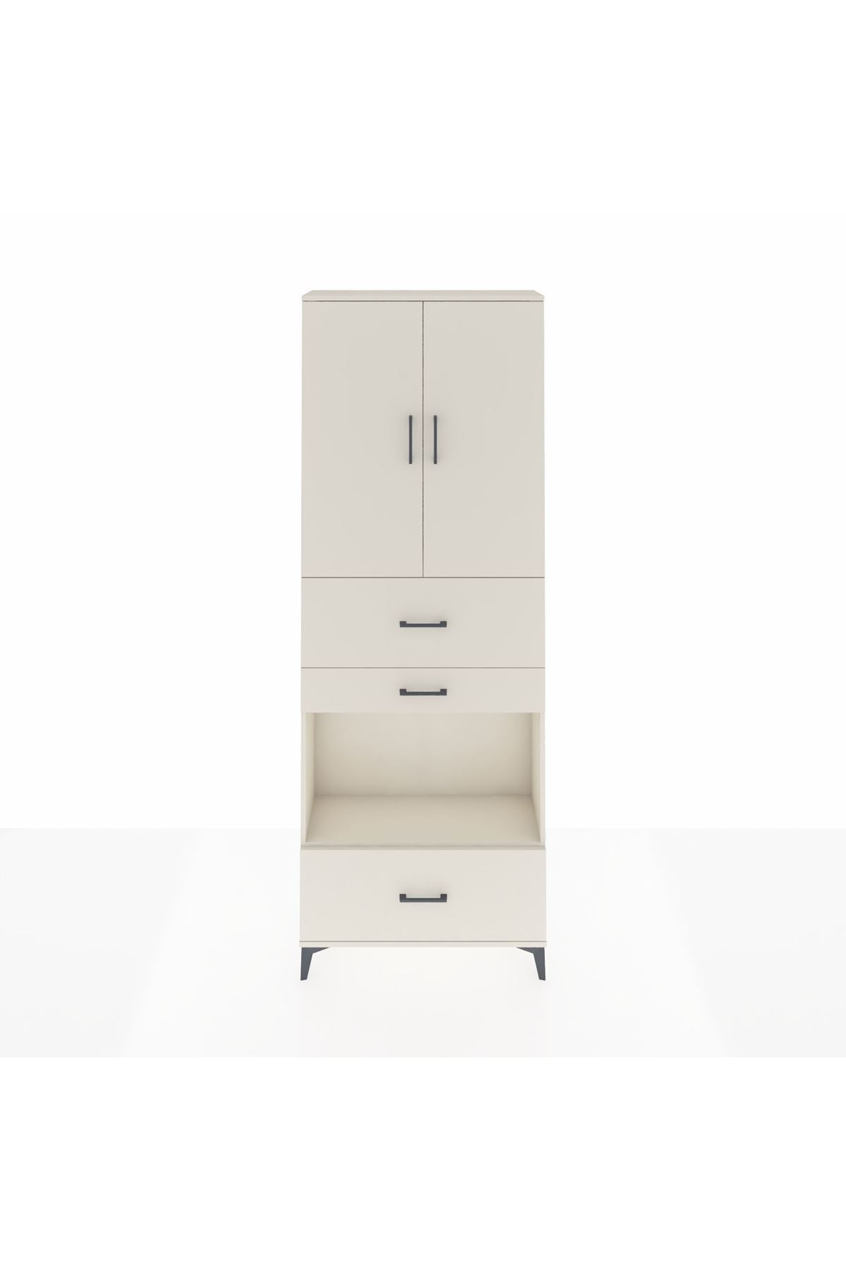 Arges Dolap 4 Raflı 3 Çekmeceli 2 Kapaklı 88x30x243 - S33M173V1A