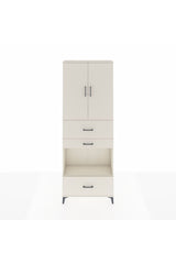 Arges Dolap 4 Raflı 3 Çekmeceli 2 Kapaklı 88x30x243