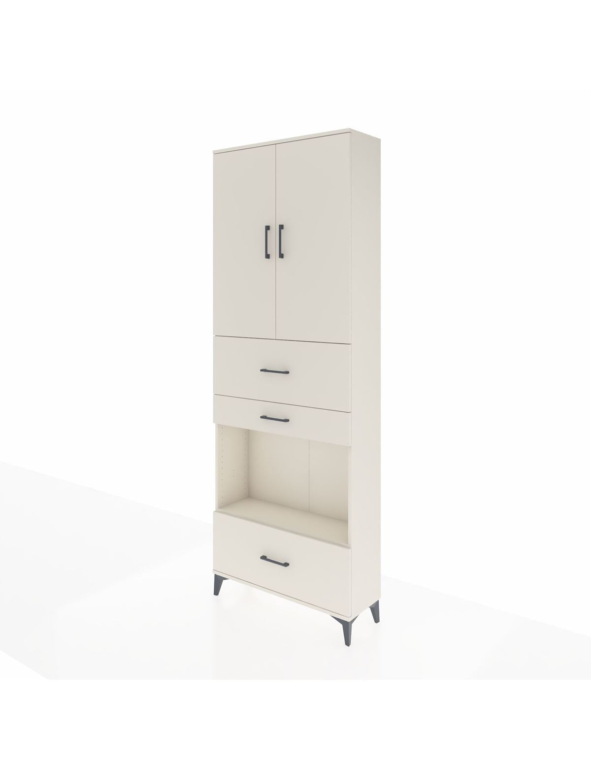 Arges Dolap 4 Raflı 3 Çekmeceli 2 Kapaklı 88x30x243 - S33M173V1A