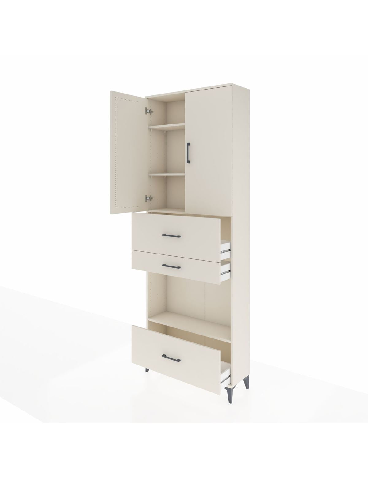 Arges Dolap 4 Raflı 3 Çekmeceli 2 Kapaklı 88x30x243 - S33M173V1A