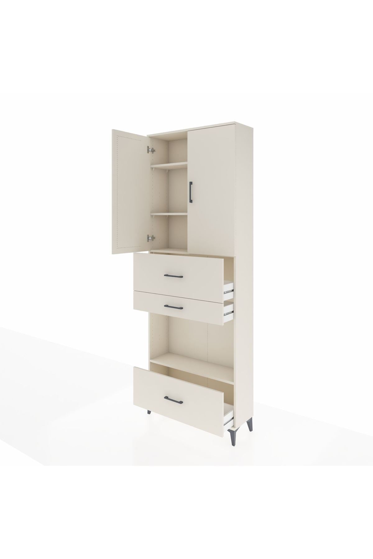 Arges Dolap 4 Raflı 3 Çekmeceli 2 Kapaklı 88x30x243 - S33M173V1A
