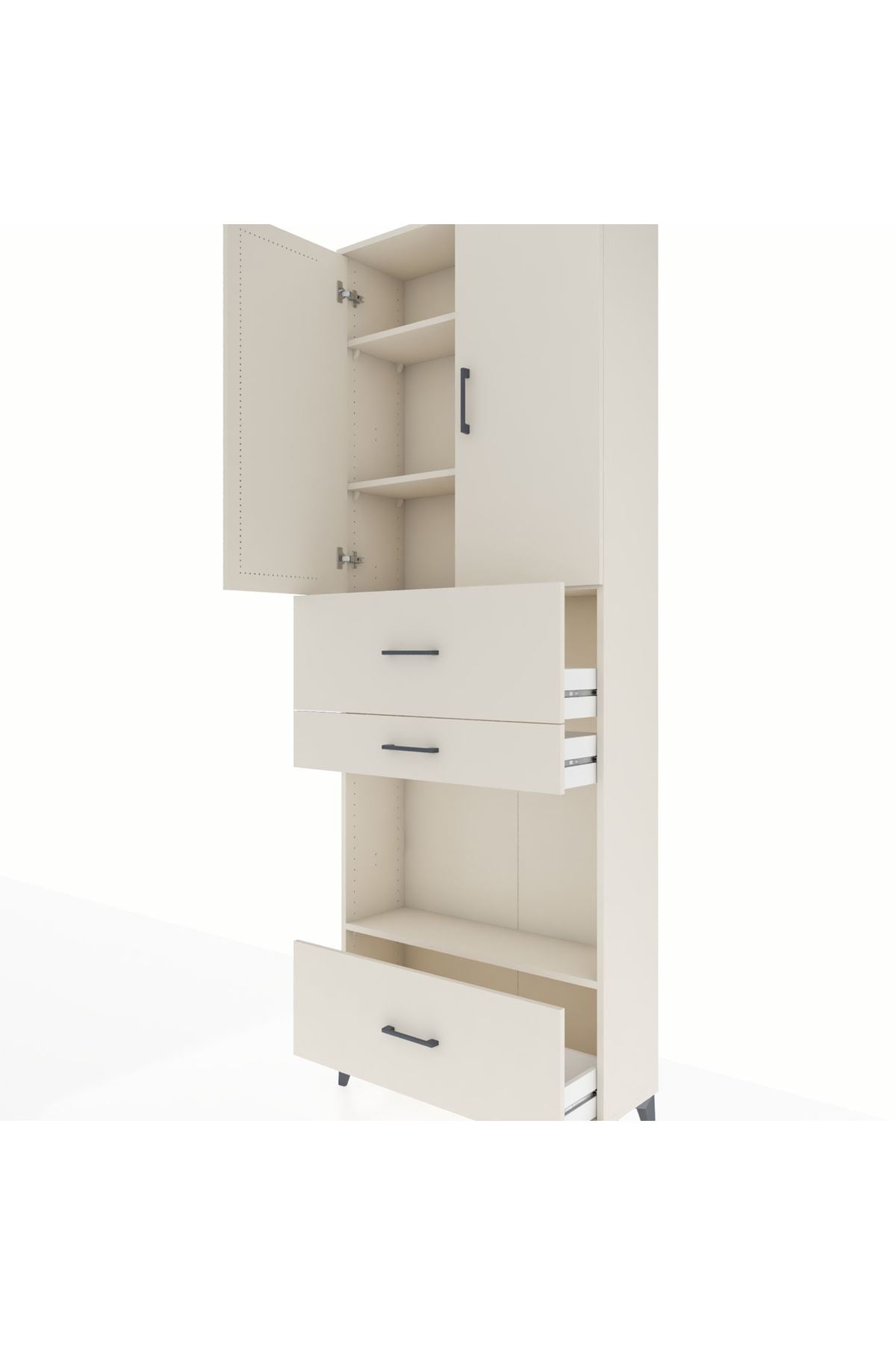Arges Dolap 4 Raflı 3 Çekmeceli 2 Kapaklı 88x30x243 - S33M173V1A