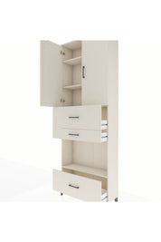 Arges Dolap 4 Raflı 3 Çekmeceli 2 Kapaklı 88x30x243 - S33M173V1A