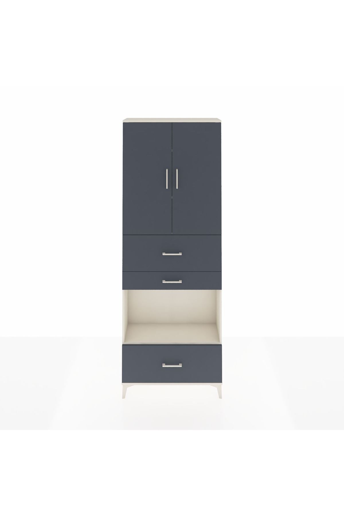 Arges Dolap 4 Raflı 3 Çekmeceli 2 Kapaklı 88x30x243 - S33M173V2A