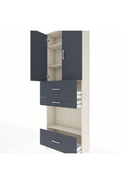 Arges Dolap 4 Raflı 3 Çekmeceli 2 Kapaklı 88x30x243 - S33M173V2A