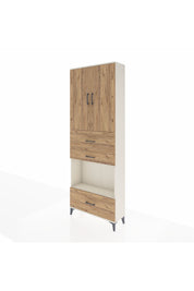 Arges Dolap 4 Raflı 3 Çekmeceli 2 Kapaklı 88x30x243 - S33M173V3A