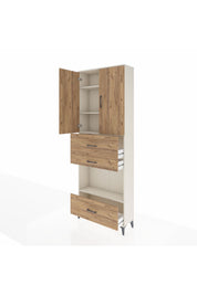 Arges Dolap 4 Raflı 3 Çekmeceli 2 Kapaklı 88x30x243 - S33M173V3A