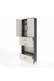 Arges Dolap 4 Raflı 3 Çekmeceli 2 Kapaklı 88x30x243 - S33M173V4A