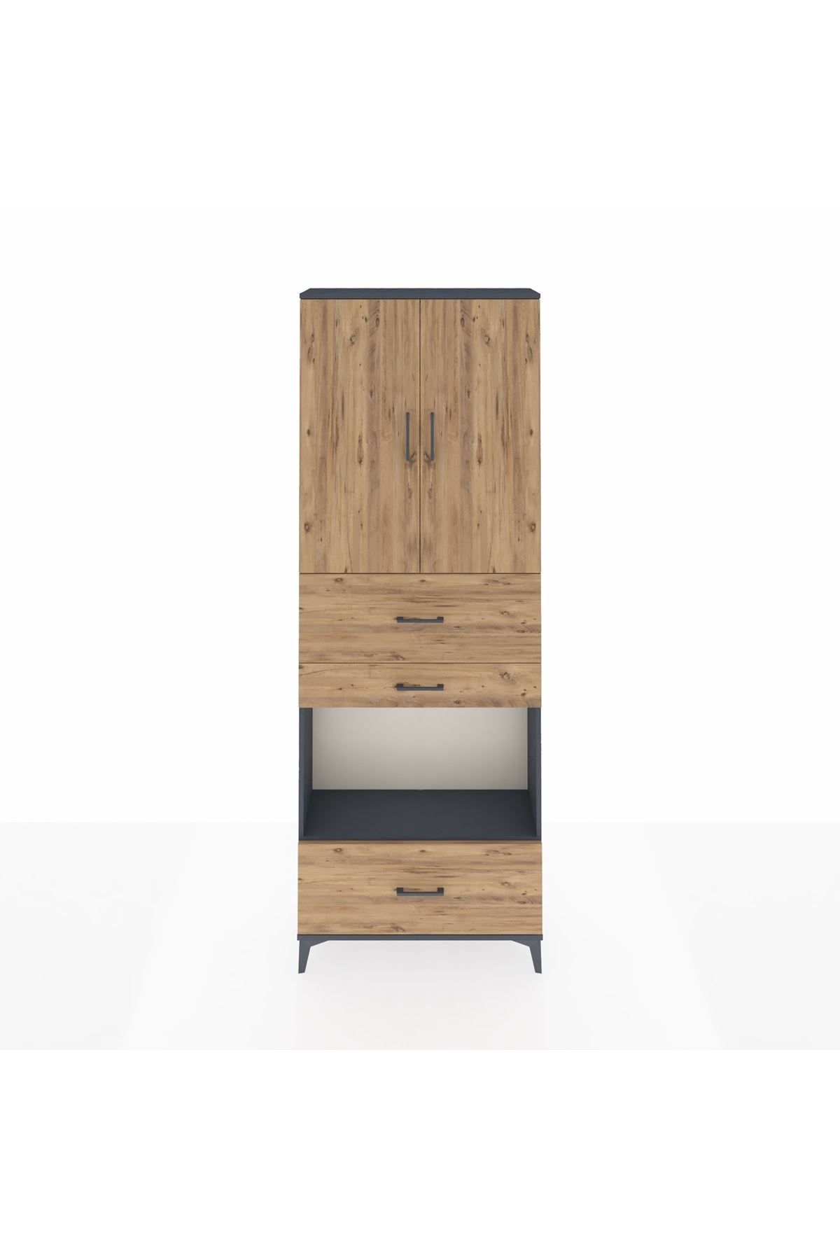 Arges Dolap 4 Raflı 3 Çekmeceli 2 Kapaklı 88x30x243 - S33M173V6A