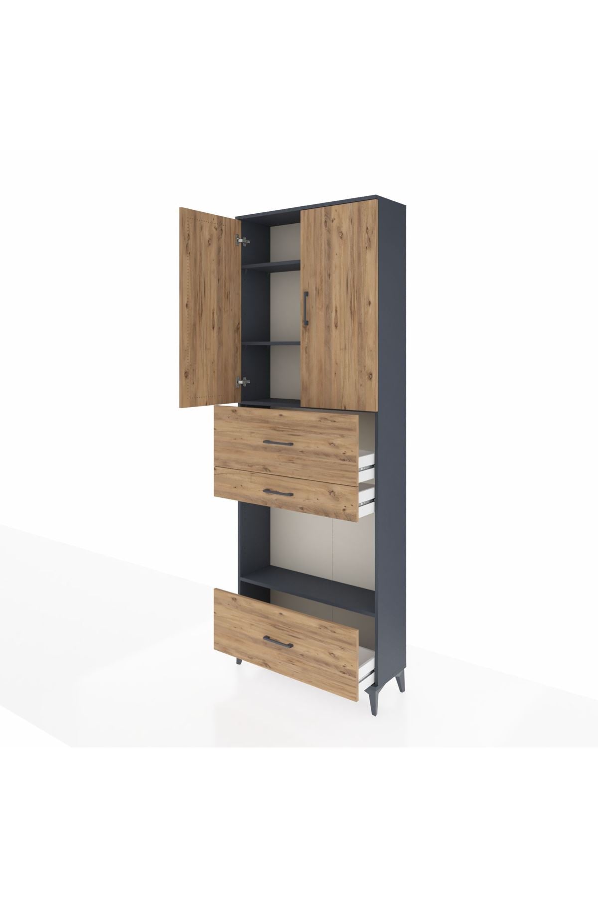Arges Dolap 4 Raflı 3 Çekmeceli 2 Kapaklı 88x30x243 - S33M173V6A