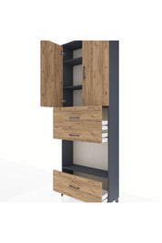 Arges Dolap 4 Raflı 3 Çekmeceli 2 Kapaklı 88x30x243 - S33M173V6A