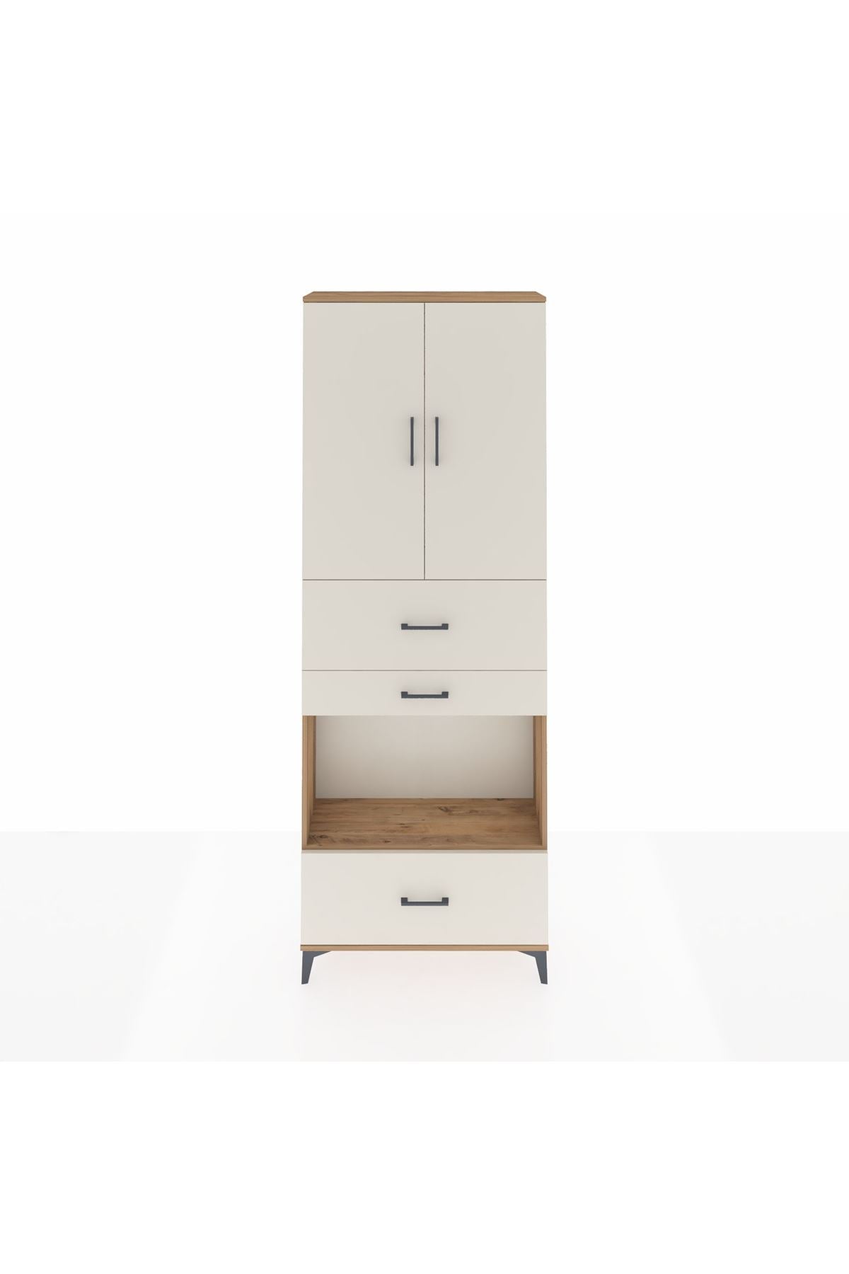 Arges Dolap 4 Raflı 3 Çekmeceli 2 Kapaklı 88x30x243 - S33M173V7A