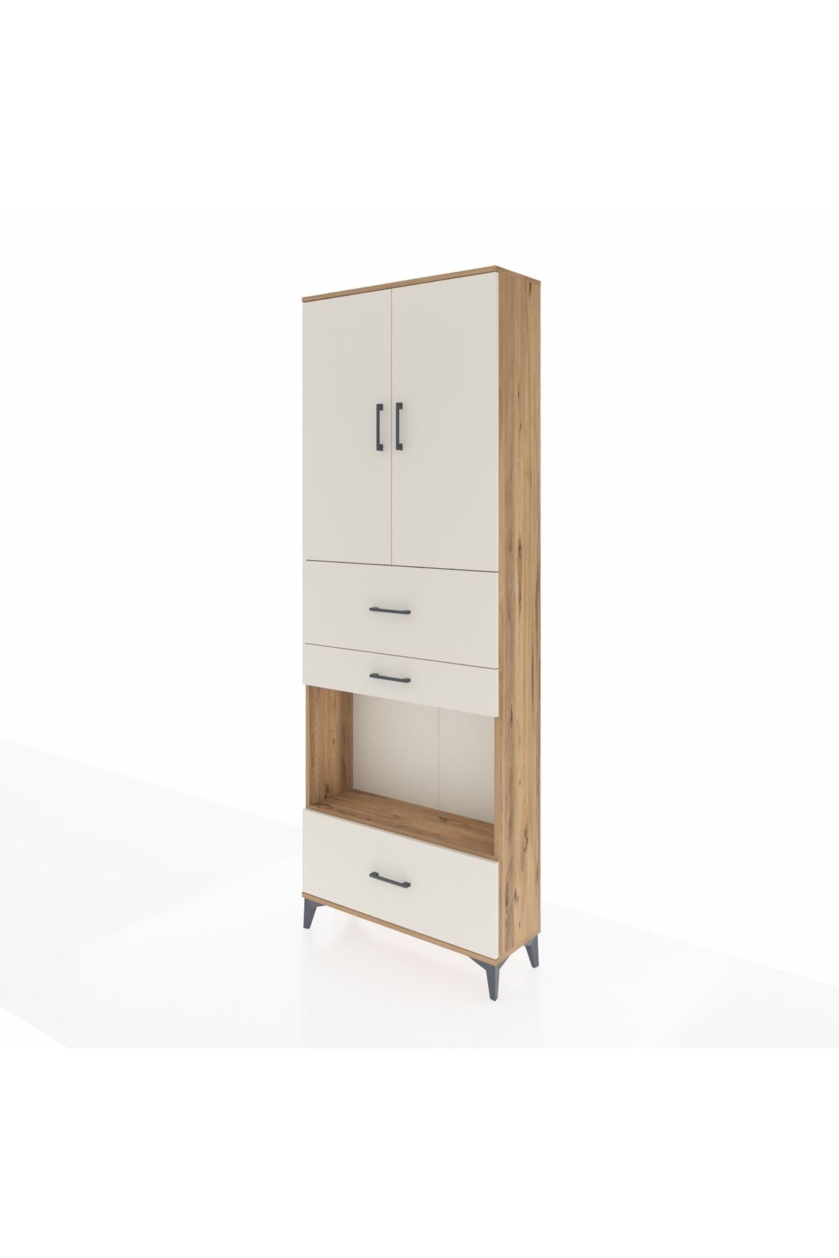 Arges Dolap 4 Raflı 3 Çekmeceli 2 Kapaklı 88x30x243 - S33M173V7A