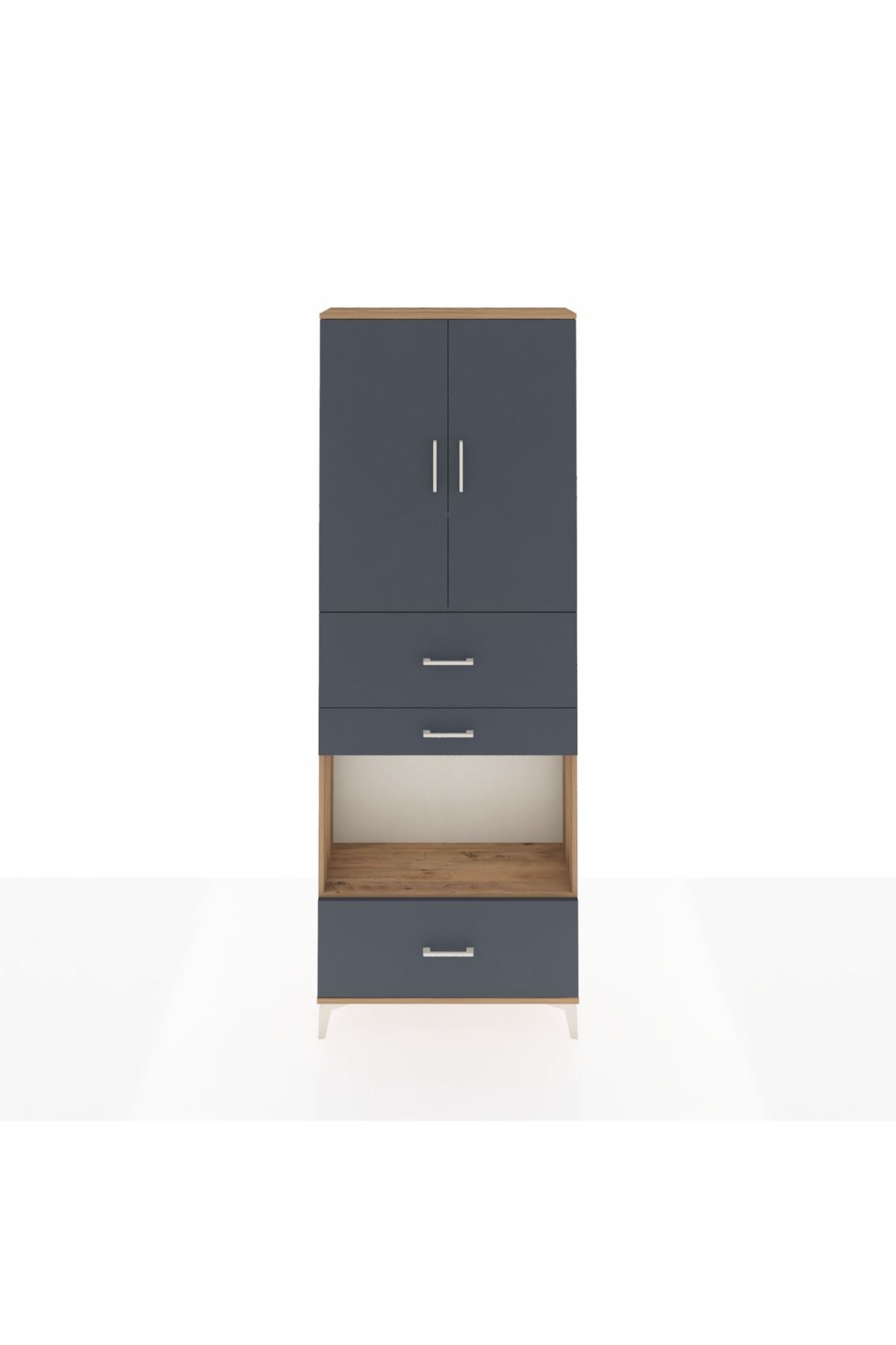Arges Dolap 4 Raflı 3 Çekmeceli 2 Kapaklı 88x30x243 - S33M173V8A