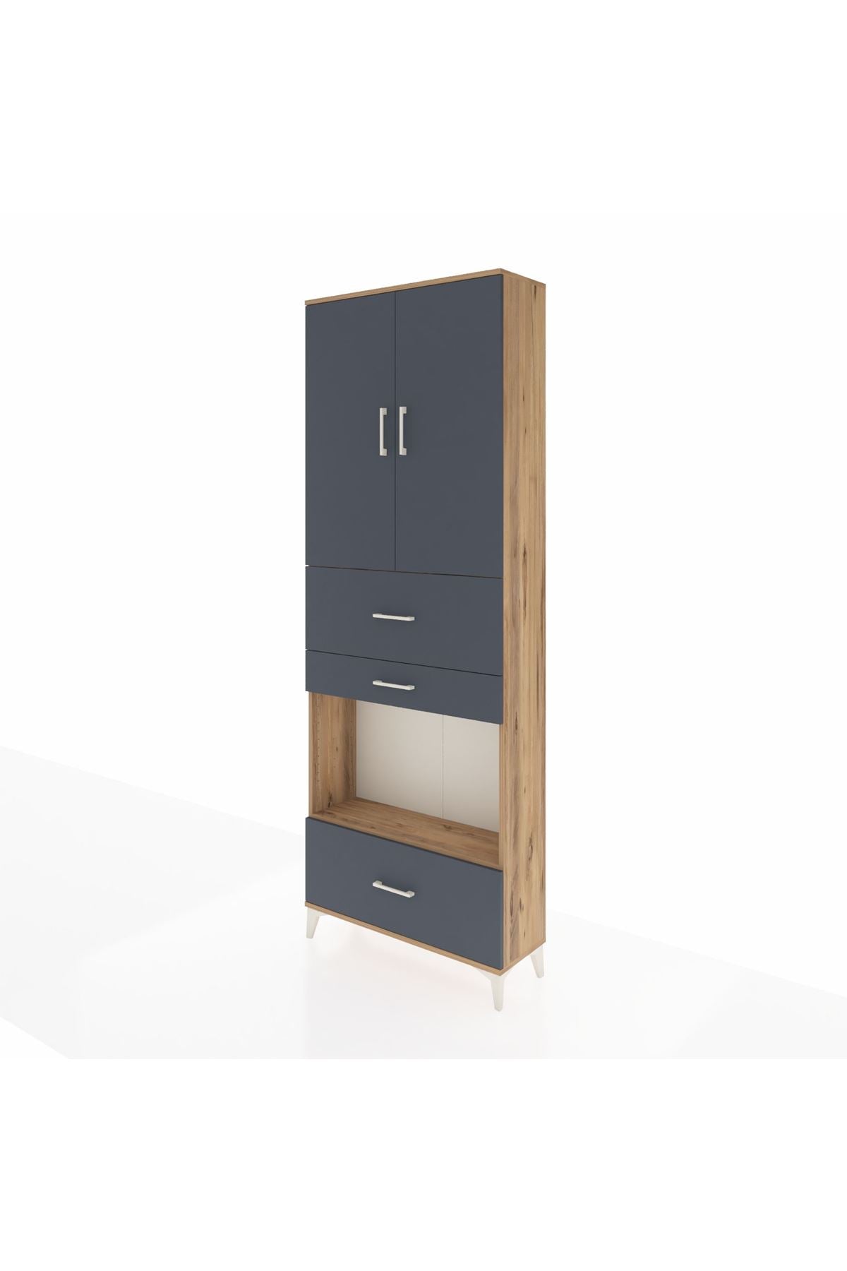 Arges Dolap 4 Raflı 3 Çekmeceli 2 Kapaklı 88x30x243 - S33M173V8A
