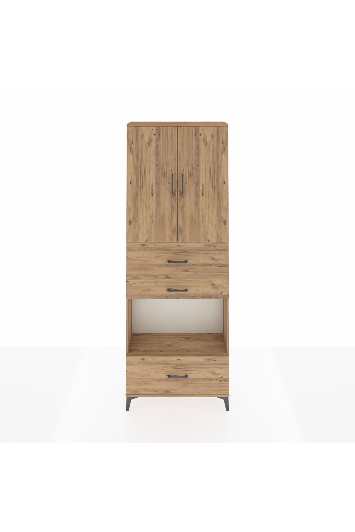 Arges Dolap 4 Raflı 3 Çekmeceli 2 Kapaklı 88x30x243 - S33M173V9A