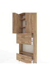 Arges Dolap 4 Raflı 3 Çekmeceli 2 Kapaklı 88x30x243 - S33M173V9A