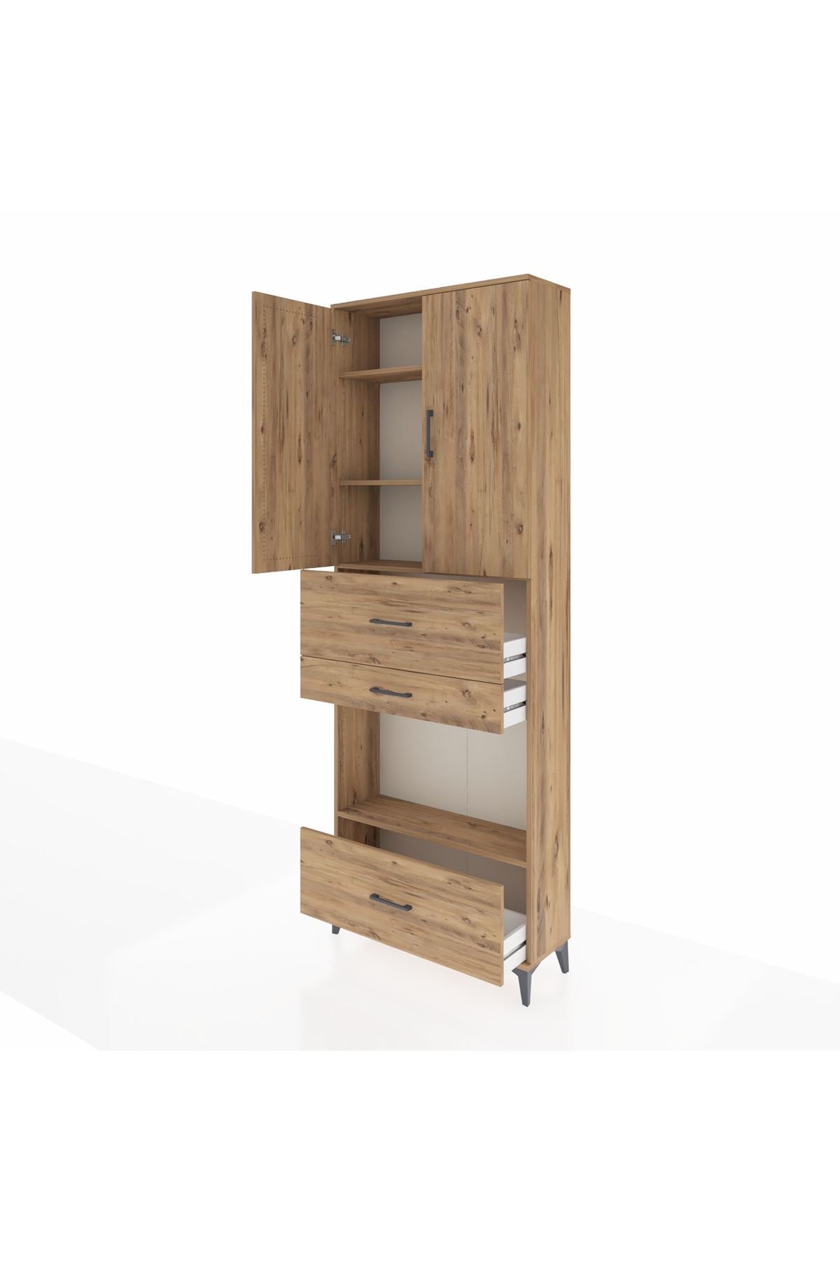Arges Dolap 4 Raflı 3 Çekmeceli 2 Kapaklı 88x30x243 - S33M173V9A