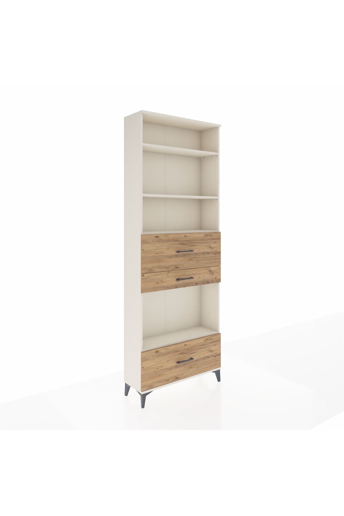 Arges Dolap 4 Raflı 3 Çekmeceli 88x30x243 - S33M174V3A