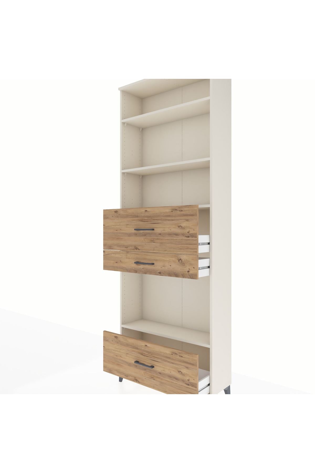 Arges Dolap 4 Raflı 3 Çekmeceli 88x30x243 - S33M174V3A