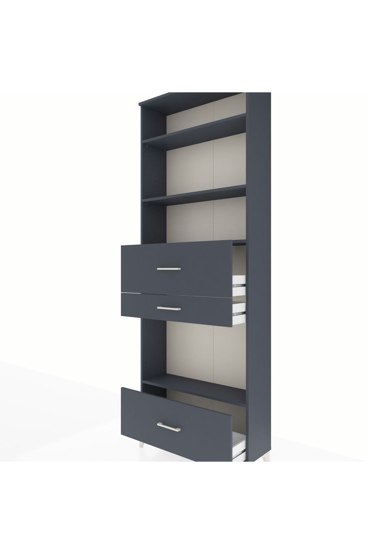 Arges Dolap 4 Raflı 3 Çekmeceli 88x30x243 - S33M174V5A