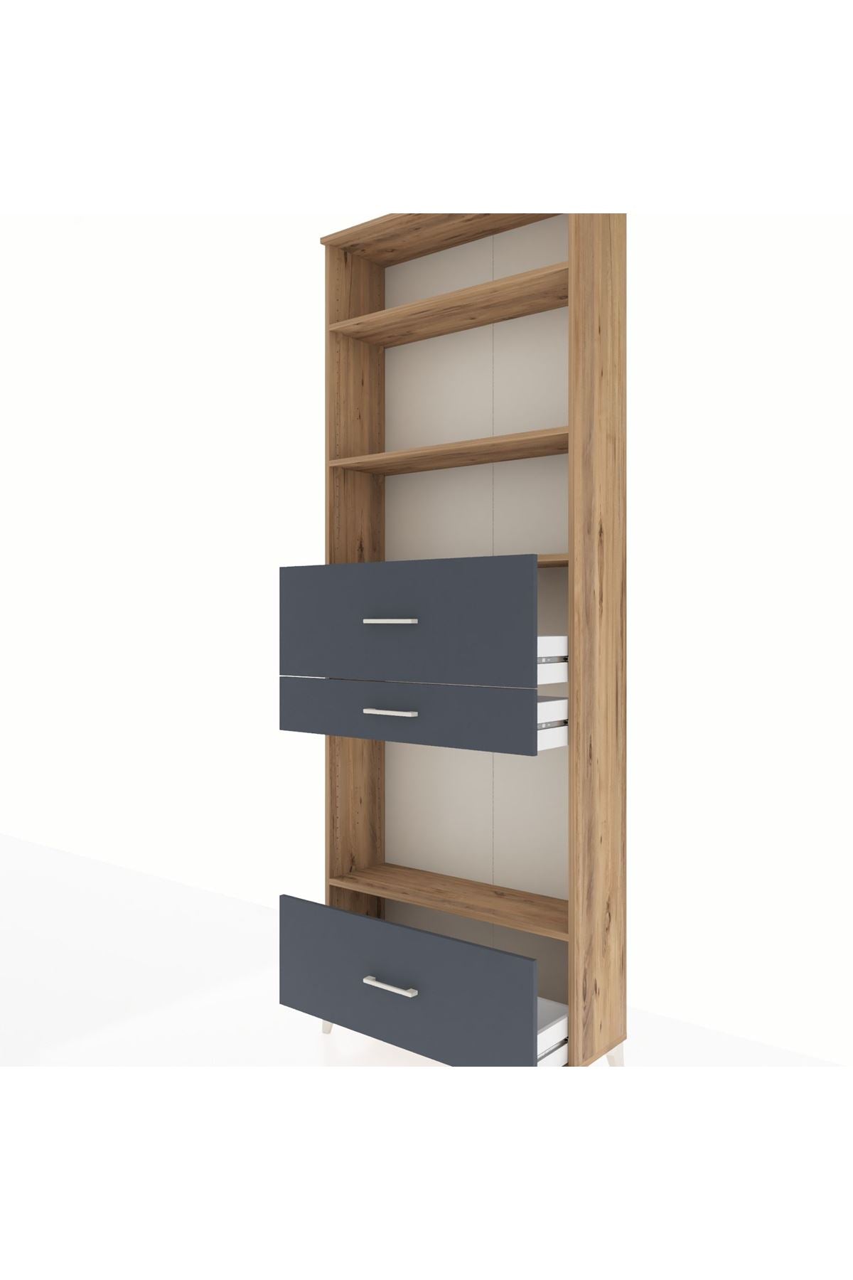 Arges Dolap 4 Raflı 3 Çekmeceli 88x30x243 - S33M174V8A