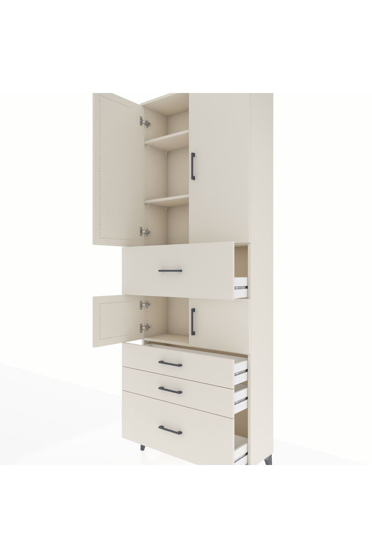 Arges Dolap 4 Raflı 4 Çekmeceli 4 Kapaklı 88x30x243 - S33M175V1A