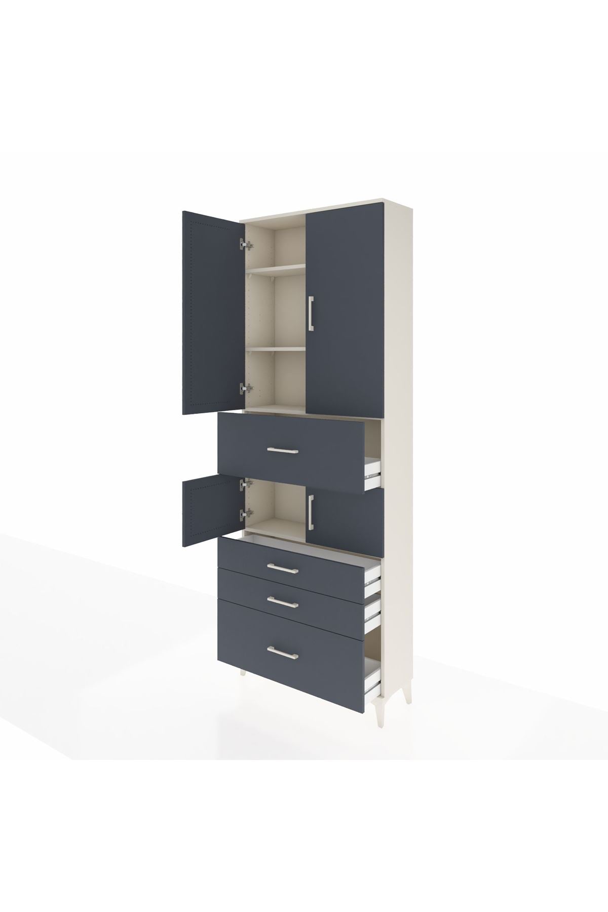 Arges Dolap 4 Raflı 4 Çekmeceli 4 Kapaklı 88x30x243 - S33M175V2A