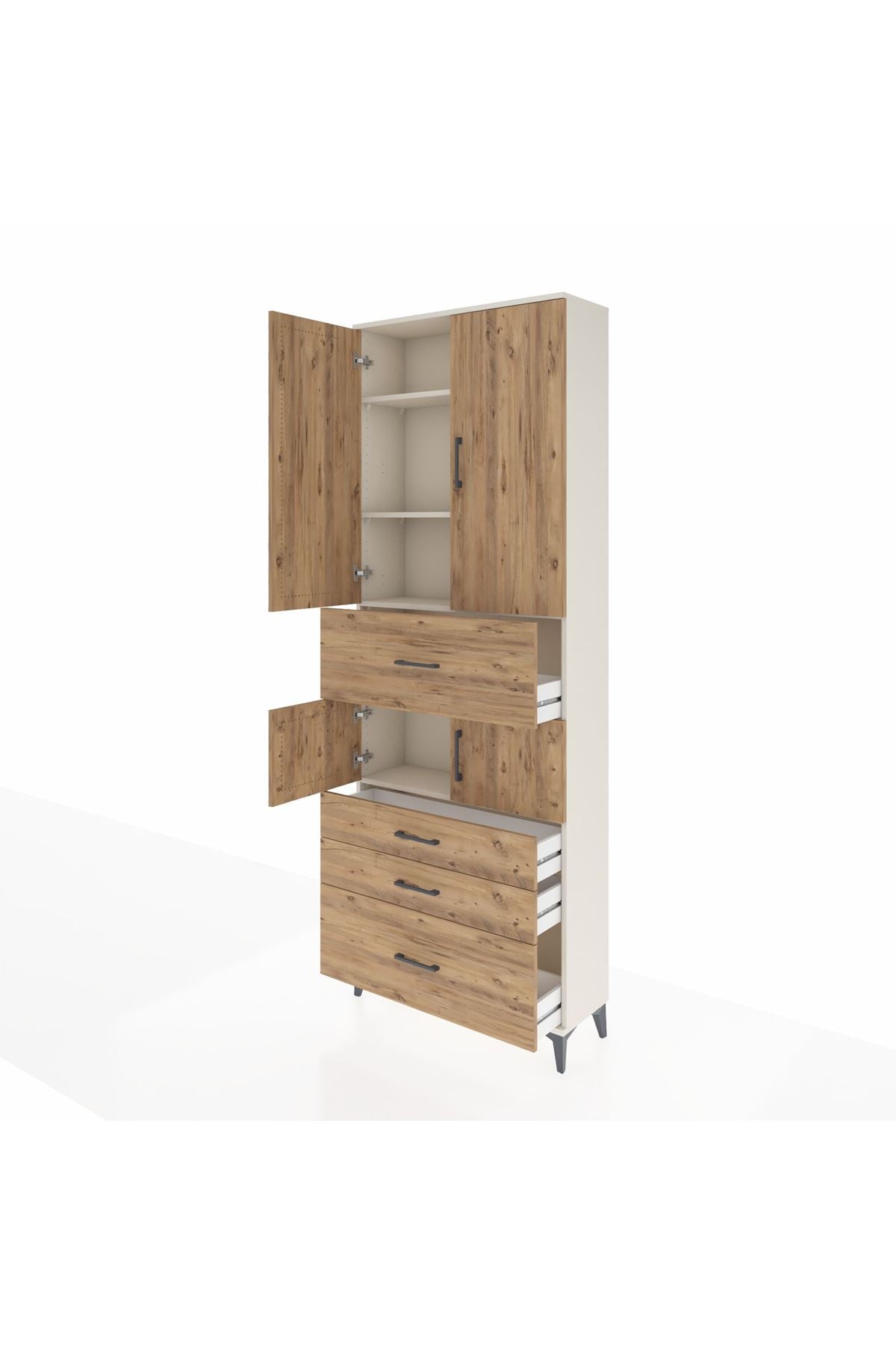Arges Dolap 4 Raflı 4 Çekmeceli 4 Kapaklı 88x30x243 - S33M175V3A