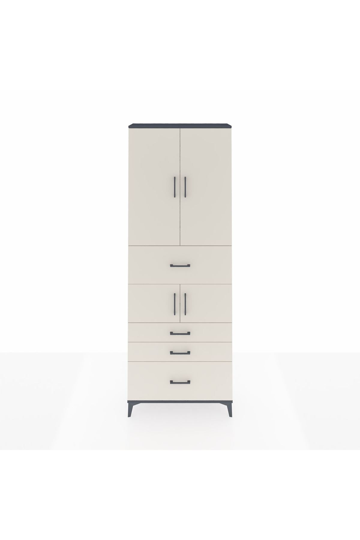Arges Dolap 4 Raflı 4 Çekmeceli 4 Kapaklı 88x30x243 - S33M175V4A