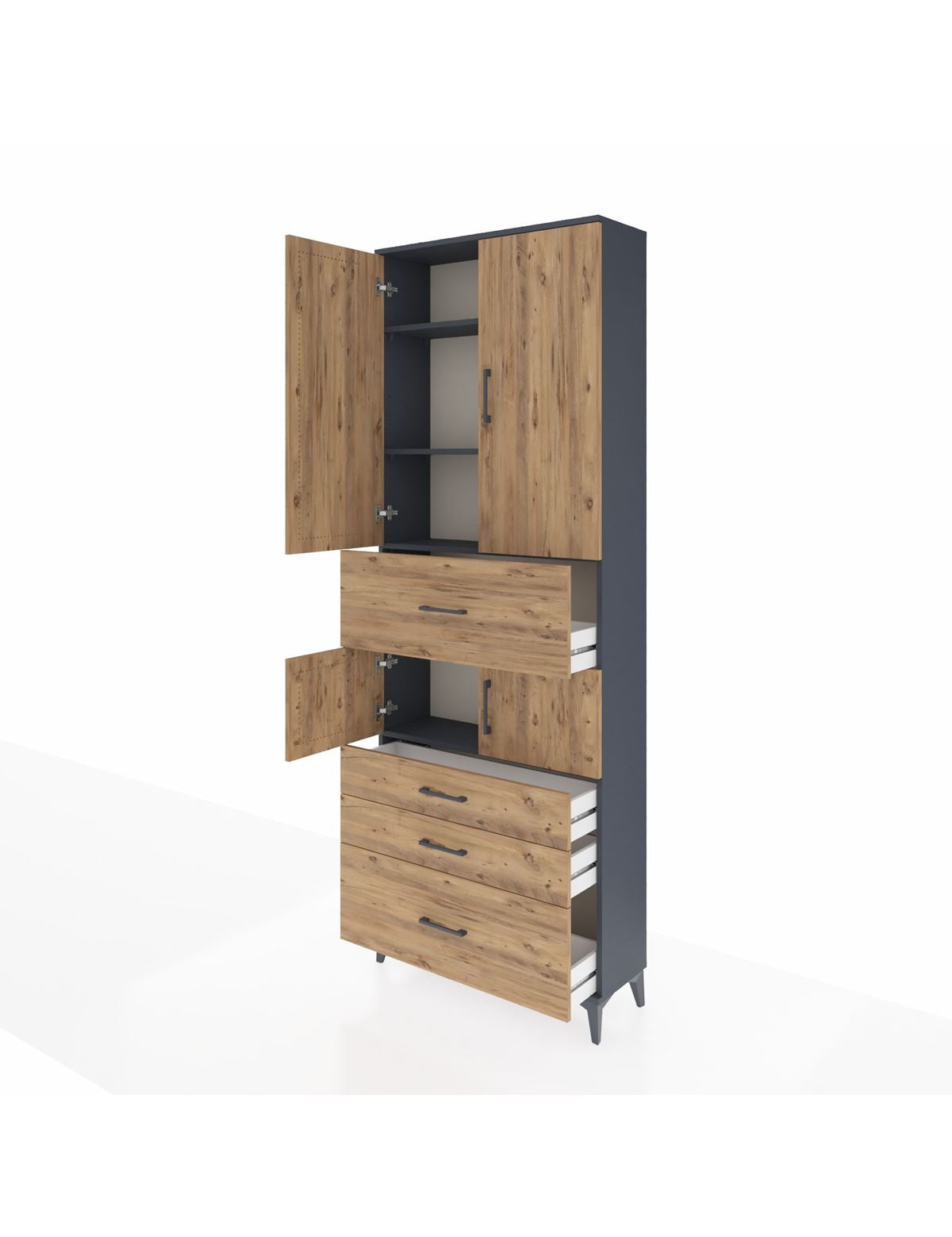 Arges Dolap 4 Raflı 4 Çekmeceli 4 Kapaklı 88x30x243 - S33M175V6A