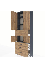 Arges Dolap 4 Raflı 4 Çekmeceli 4 Kapaklı 88x30x243 - S33M175V6A