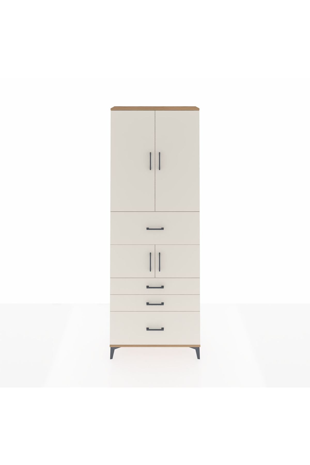 Arges Dolap 4 Raflı 4 Çekmeceli 4 Kapaklı 88x30x243 - S33M175V7A
