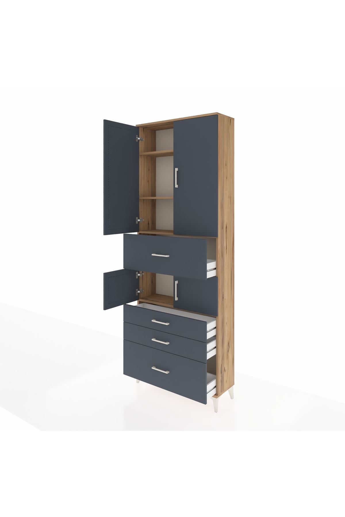 Arges Dolap 4 Raflı 4 Çekmeceli 4 Kapaklı 88x30x243 - S33M175V8A