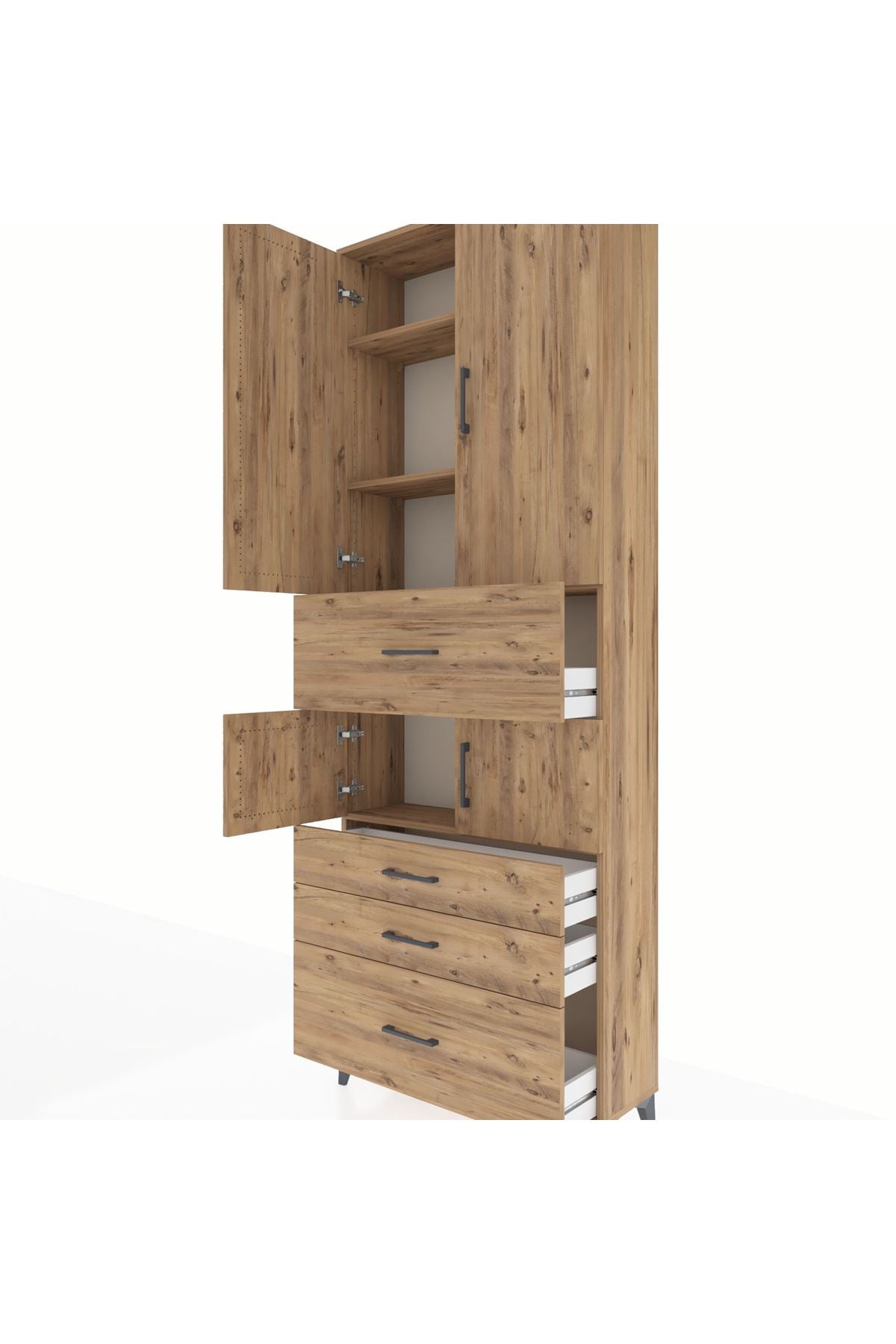 Arges Dolap 4 Raflı 4 Çekmeceli 4 Kapaklı 88x30x243 - S33M175V9A