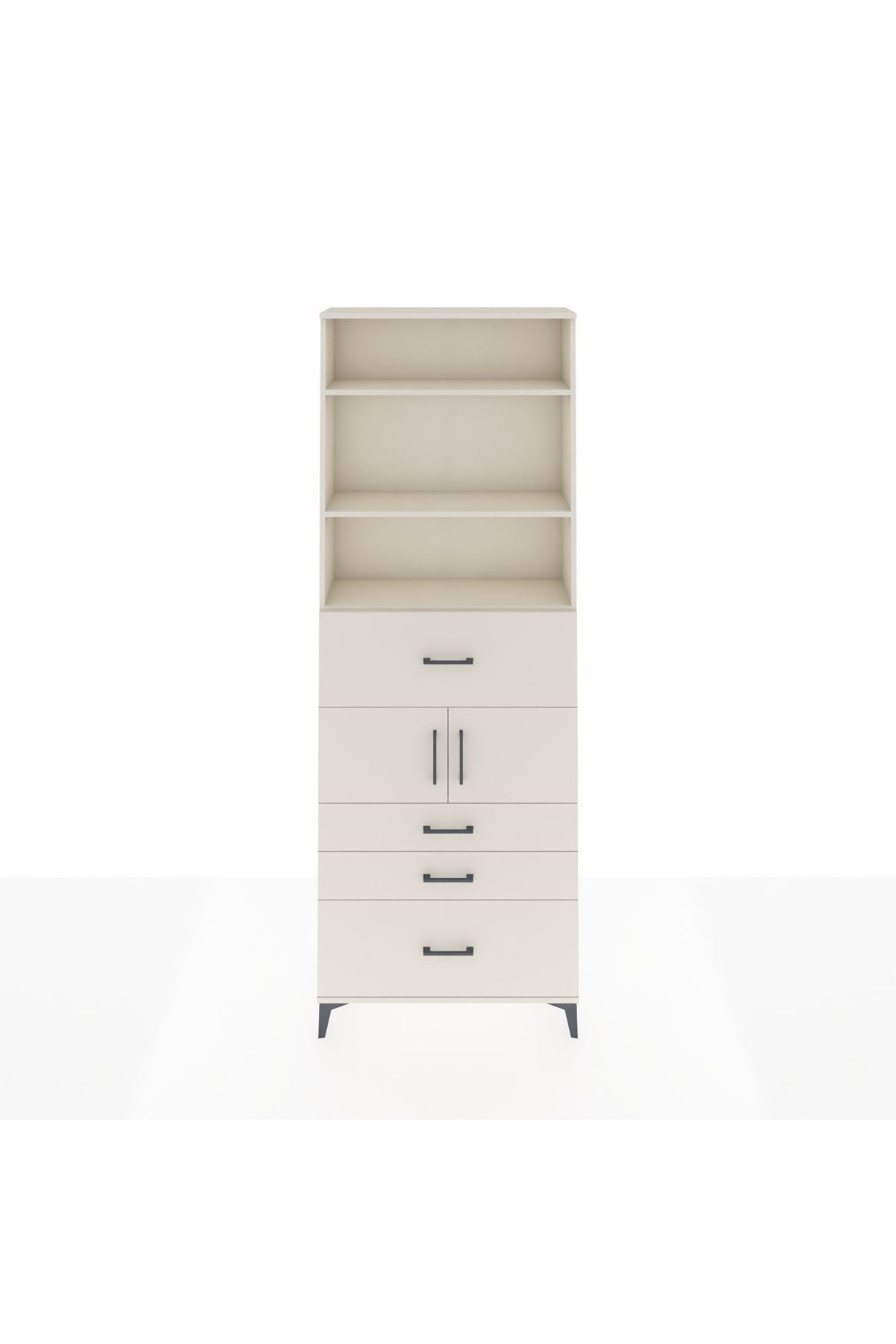 Arges Dolap 4 Raflı 4 Çekmeceli 2 Kapaklı 88x30x243 - S33M176V1A