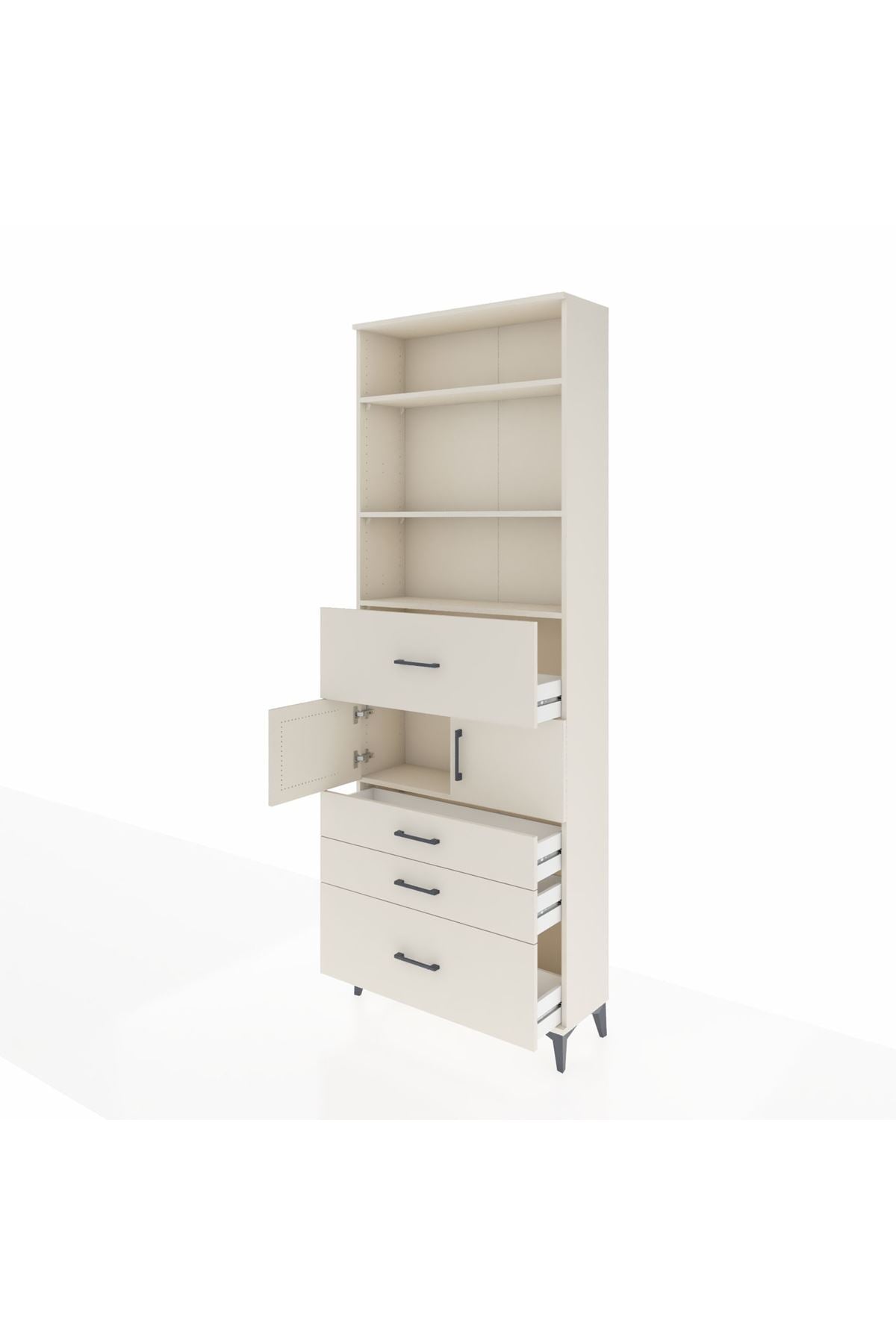 Arges Dolap 4 Raflı 4 Çekmeceli 2 Kapaklı 88x30x243 - S33M176V1A